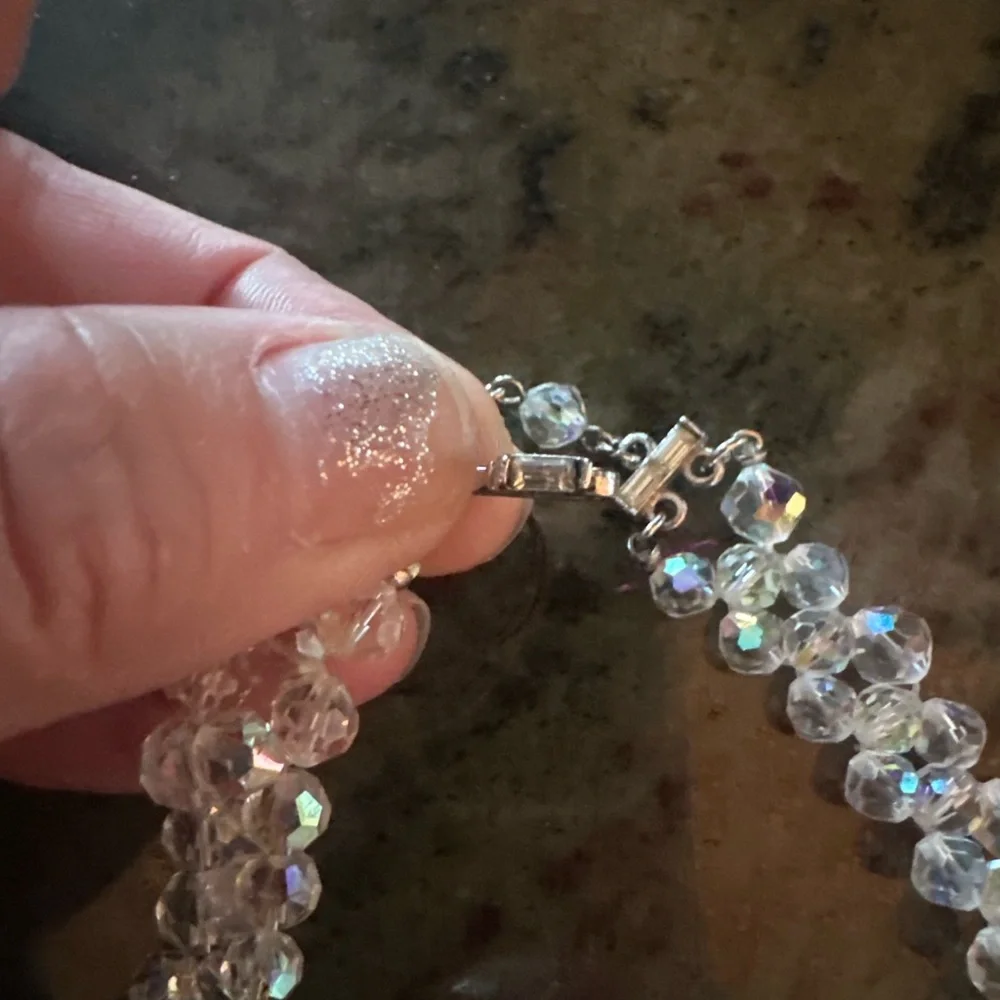 Dazzling Vintage Vendome Aurora Borealis Crystal Waterfall Necklace - Picture 4 of 12